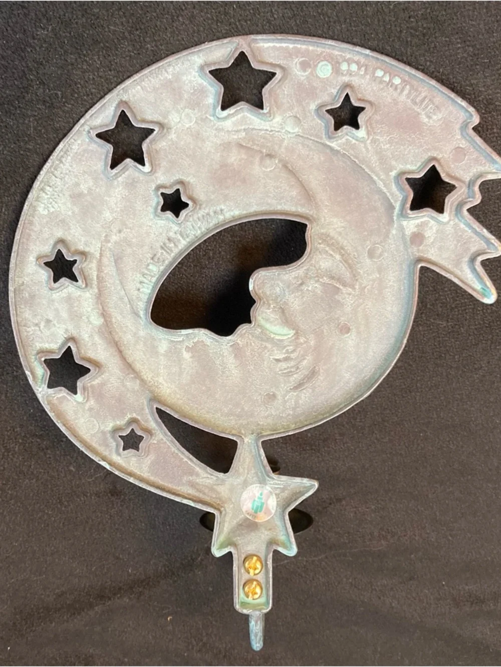 1994 Pair of Sun and Moon PartyLite metal candle holders - Picture 6 of 16